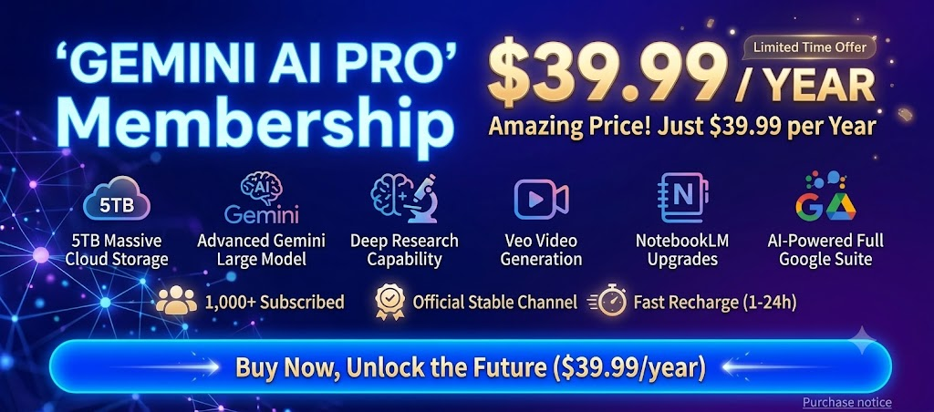 Gemini AI Pro annual membership offer